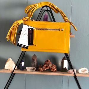 NWT Mustard Yellow Crossbody Organizer Bag